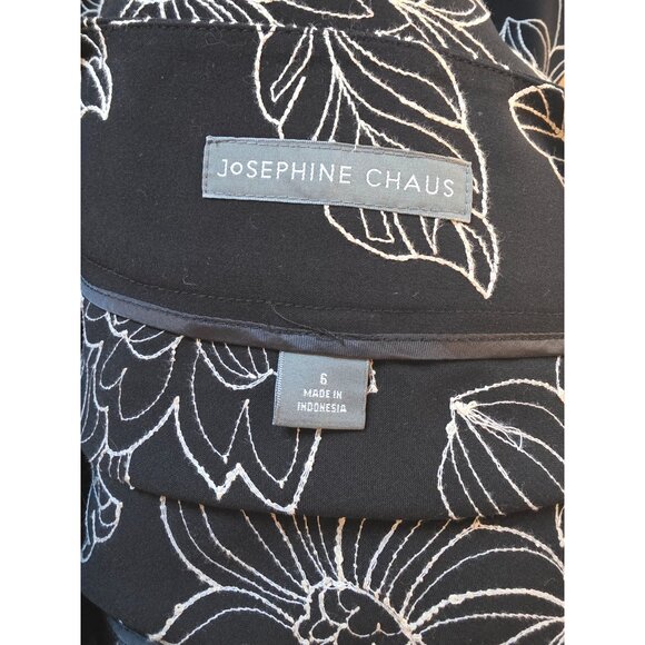 Josephine Chaus Womens Floral Print Skirt Size 6 Black & White Knee-Length - Picture 4 of 5